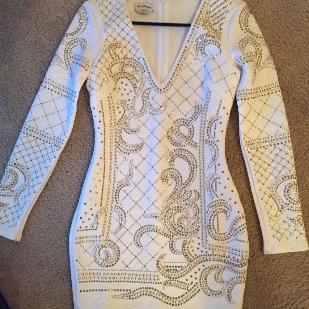 White studded Bebe dress